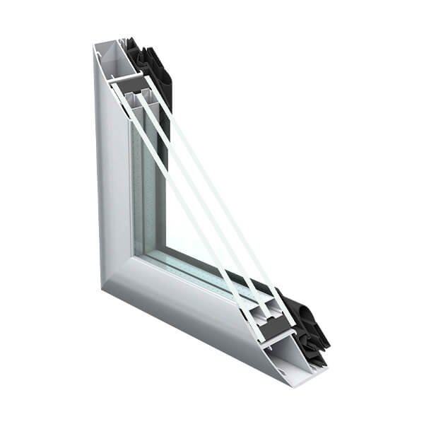 PARTSAY TOP & BOTTOM FOUR DOORS ALUMINUM FRAMED GLASS DOOR FA-01_3 Layer Glass