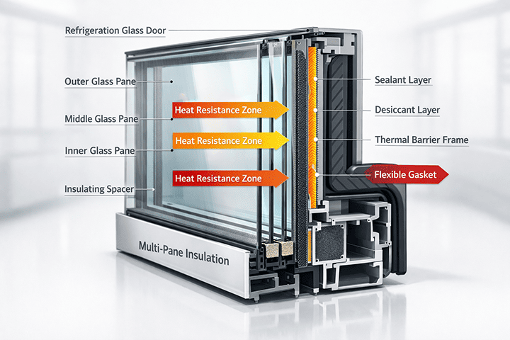 PARTSAY commercial refrigeration insulated glass door system for OEM manufacturers